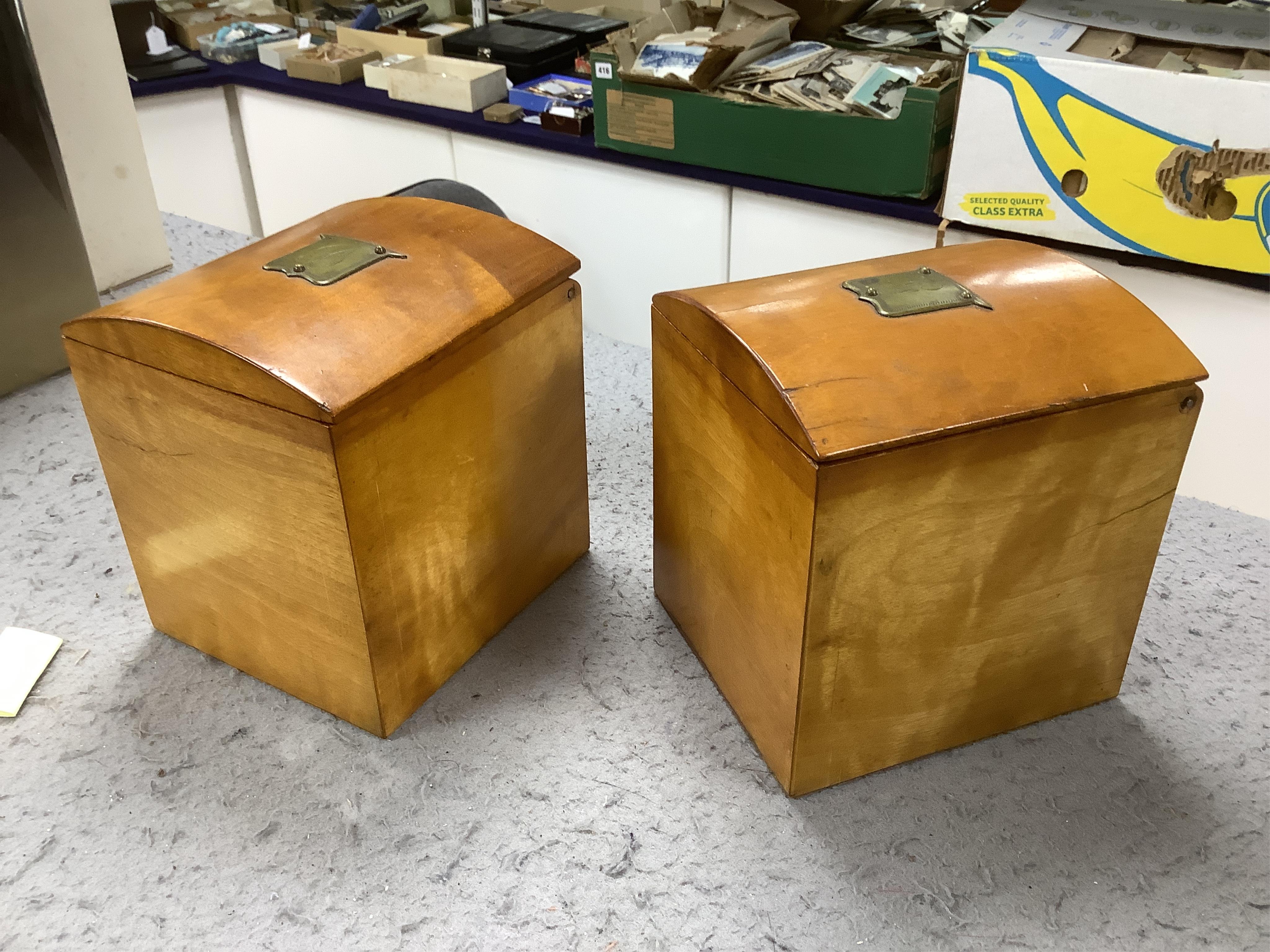 An early 19th century brass inlaid coromandel tea caddy with birch lining, 25cm wide. Condition - fair